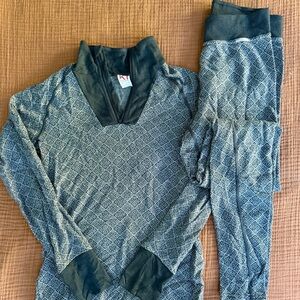Kari Traa Voss Cashmere Mix Base Layer Set, Size Medium: Half-Zip Top and Pants